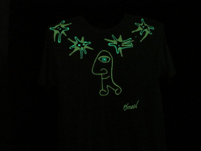 hand painted embroidered original art shirt,t shirt art