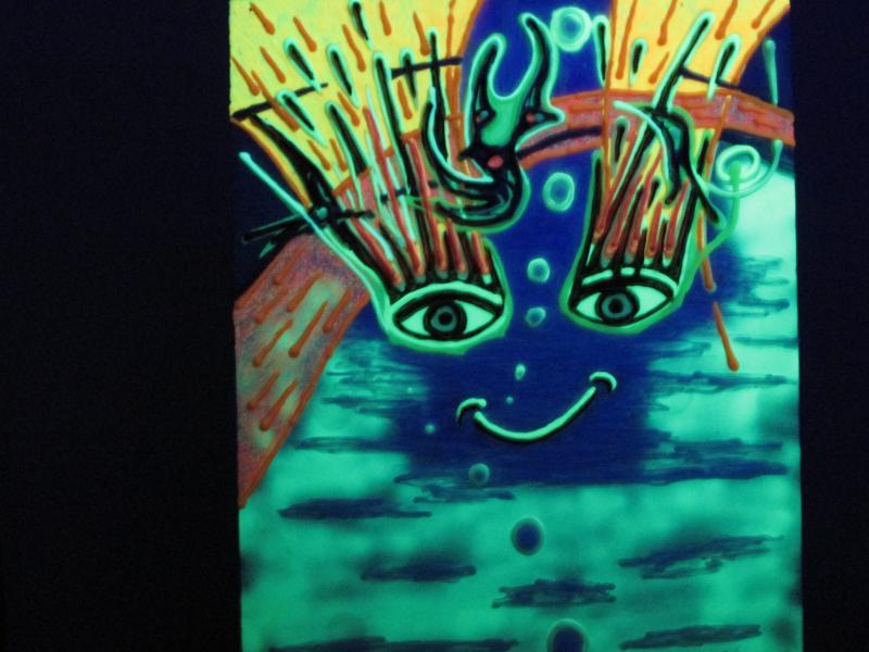 glow in the dark, original art, rock and roll