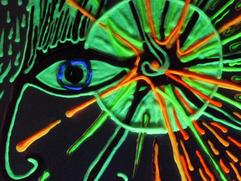 original art, rock and roll, glow in the dark