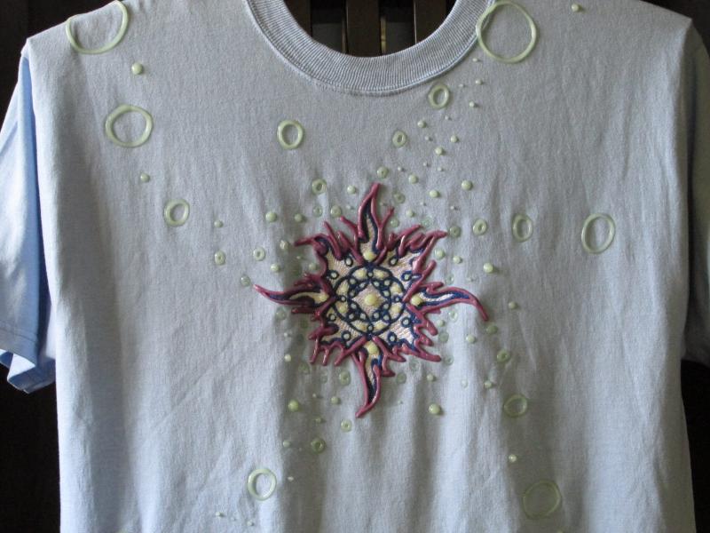 hand painted embroidered original art shirt,t shirt art