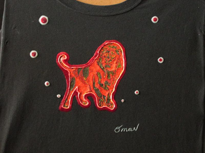 hand painted embroidered original art shirt,t shirt art